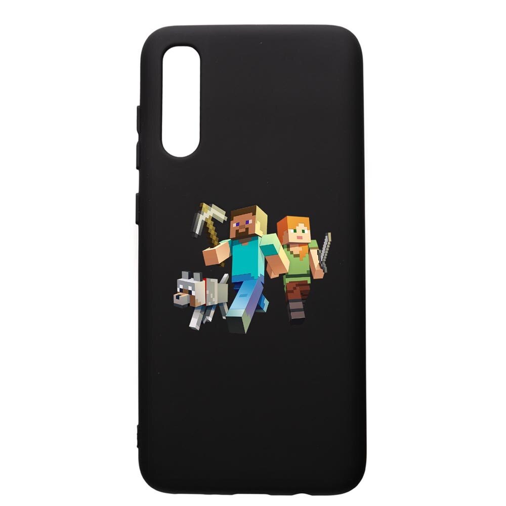 Husa de protectie Samsung Galaxy A50, Minecraft, silicon, cu interiorul din material textil, protectie camera, PB730