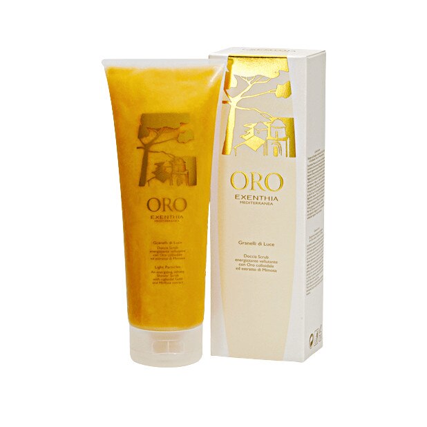 Gel de dus scrub bio cu aur coloidal, Oro Exenthia, 250ml