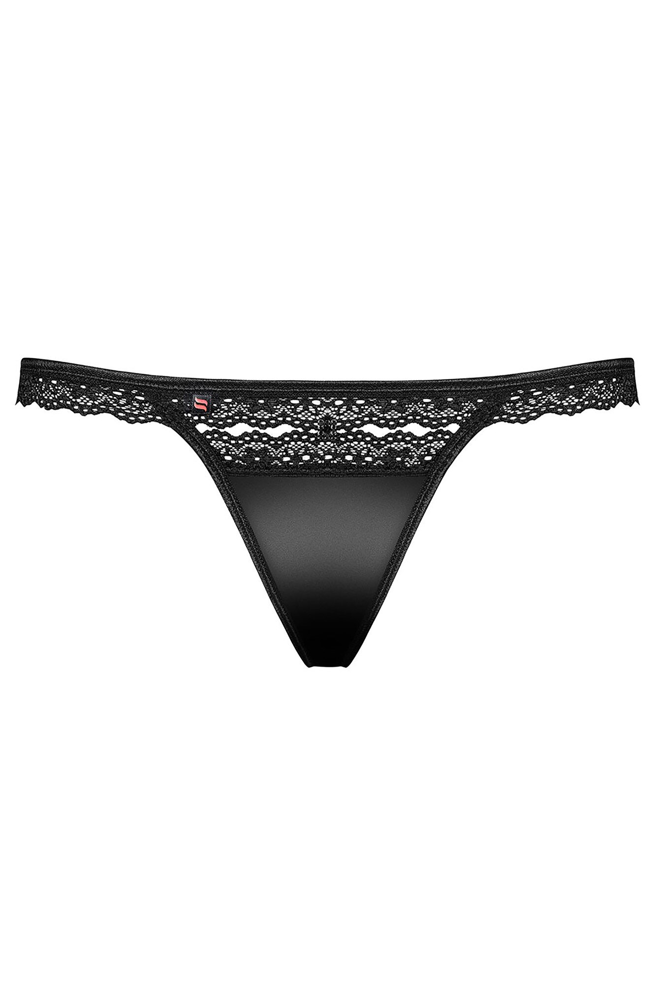 Chiloti tanga Obsessive 868-THO-1, Poliamida/Elastan, Negru, L/XL