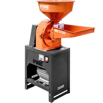 Moara electrica O-Mac MO 2200, 2200 W, 220 V, 3 site, 2 cuve, 150 kg/h, 4500 RPM, cereale, faina, malai, porumb Moara electrica O-Mac MO 2200, 2200 W, 220 V, 3 site, 2 cuve, 150 kg/h, 4500 RPM, cereale, faina, malai, porumb