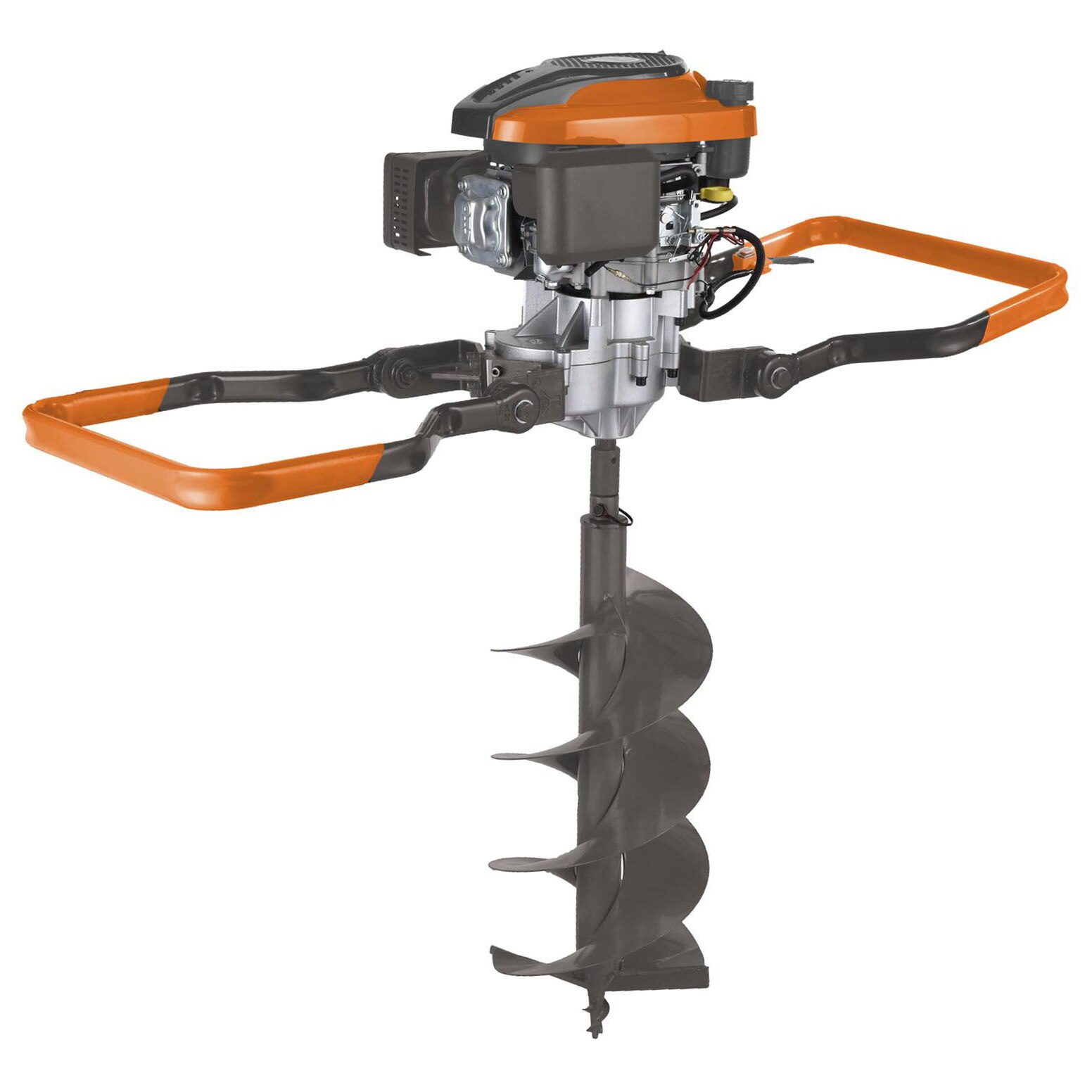 Motoburghiu O-Mac MB 6500, 4.8 CP, 196 CC, 4 timpi, 2600 RPM, 100-300 mm diametru burghiu, demaror manual, 1.1 l benzina