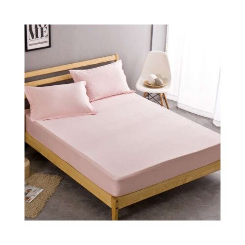 Set cearsaf pat cu fete perna Trendy, Roz, 3 piese, Ozdilek, 180x 200cm