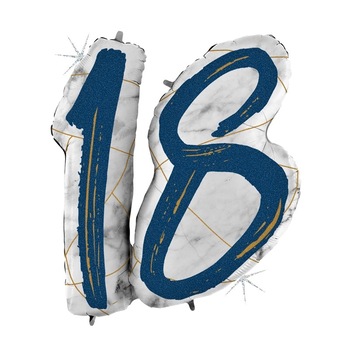 Balon folie set 18 ani majorat albastru 97 cm Balon folie set 18 ani majorat albastru 97 cm