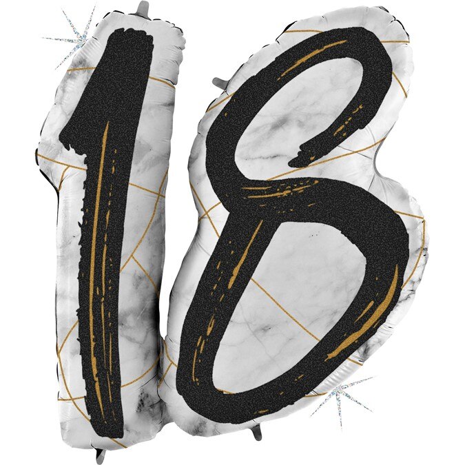 Balon folie set 18 ani majorat negru 97 cm