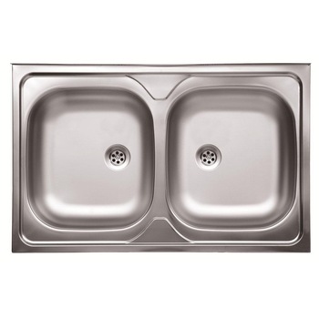 Chiuveta bucatarie inox satinat Kromevye N114, 2 cuve, 500 x 800 mm Chiuveta bucatarie inox satinat Kromevye N114, 2 cuve, 500 x 800 mm