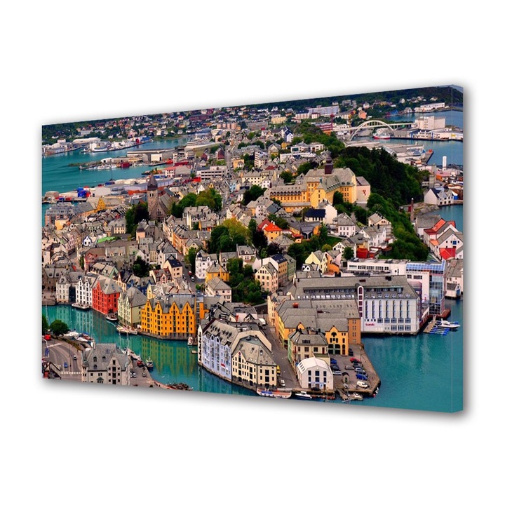 Tablou Canvas Port in Norvegia, 40 x 60 cm