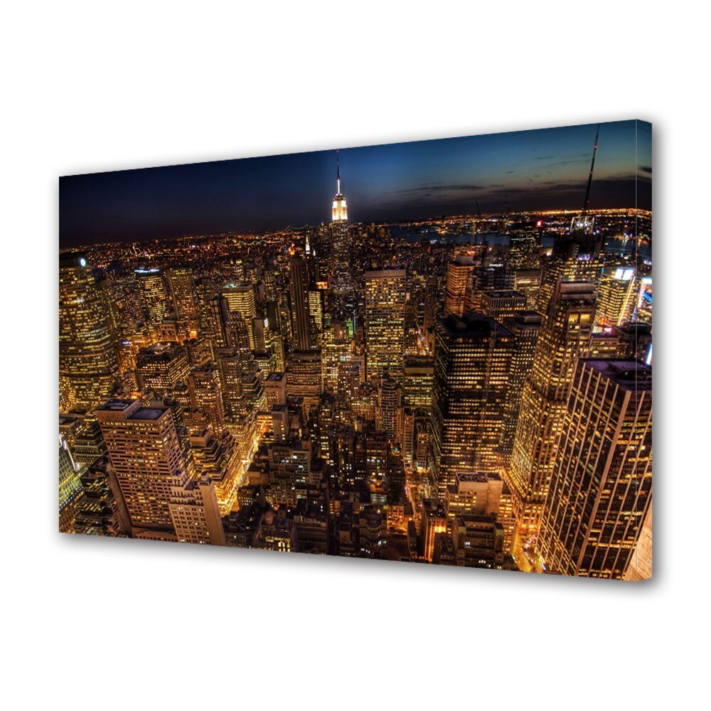 Tablou Canvas Viata de noapte in New York, 20 x 30 cm