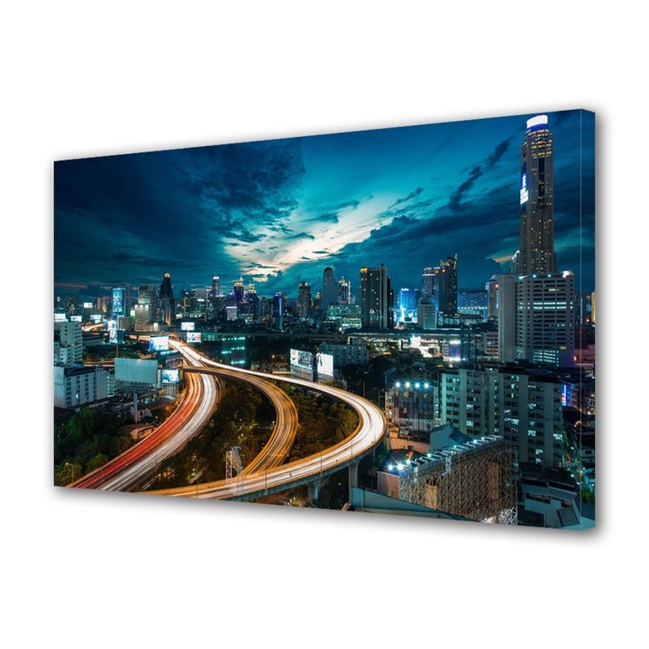 Tablou Canvas Noaptea la oras, 20 x 30 cm