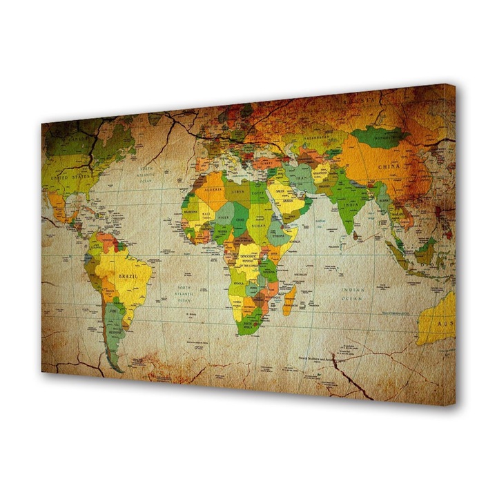 Tablou Canvas Harta politica a lumii, 20 x 30 cm