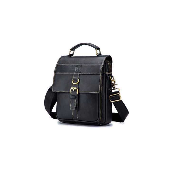 Geanta barbati, Harrison GB7733, Piele Naturala, Negru 27.5x23x9 cm