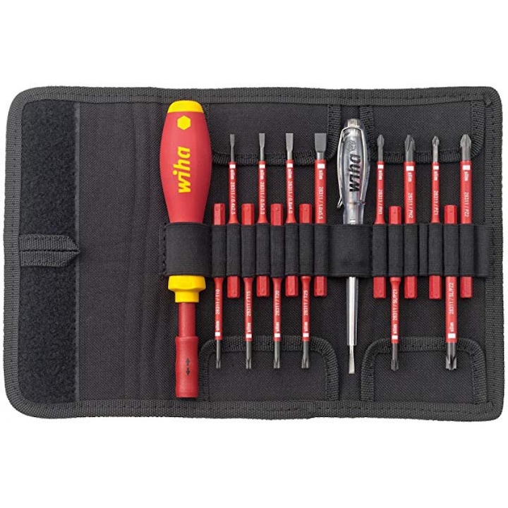 Set surubelnita si biti izolati la 1000V, WIHA slimVario, 17 piese