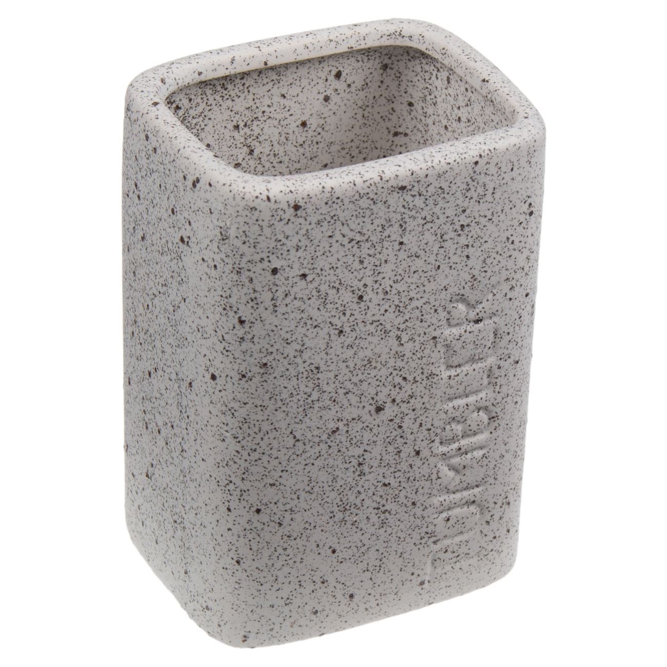 Suport periuta de dinti, Zola, din ceramica efect nisip, 7,5x6,5x11 cm