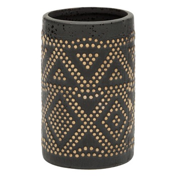 Suport periuta de dinti, Zola, negru cu model puncte, 7x11.5 cm Suport periuta de dinti, Zola, negru cu model puncte, 7x11.5 cm