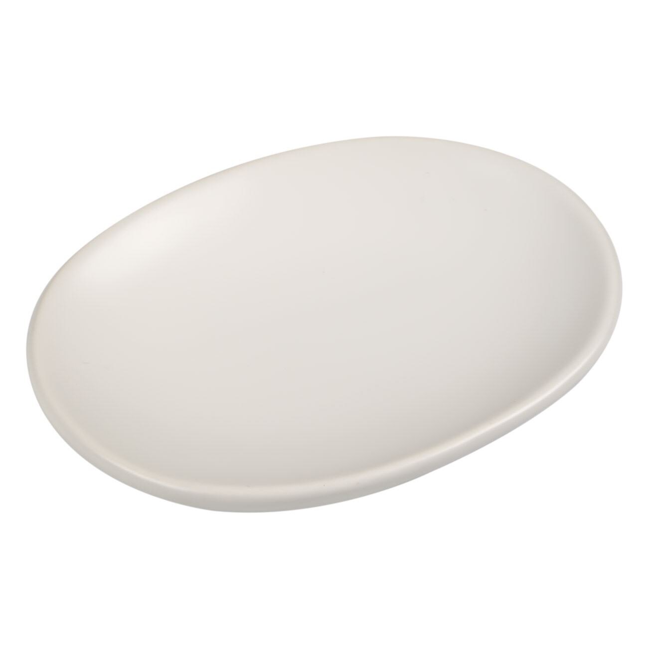 Savoniera pentru sapun, Zola, din ceramica, ecru, 12.5x9.5x2 cm