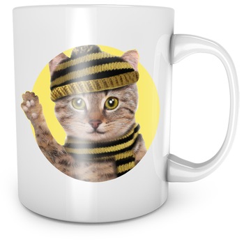 Cana Pisica Pufosenie, alba, 330 ml Cana Pisica Pufosenie, alba, 330 ml