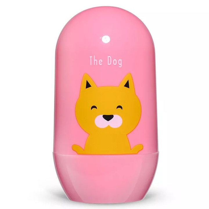 Set 4 piese pentru ingrijirea unghiilor bebelusului avand unghiera, pila pvc, forfecuta si penseta - Catel Cutie roz