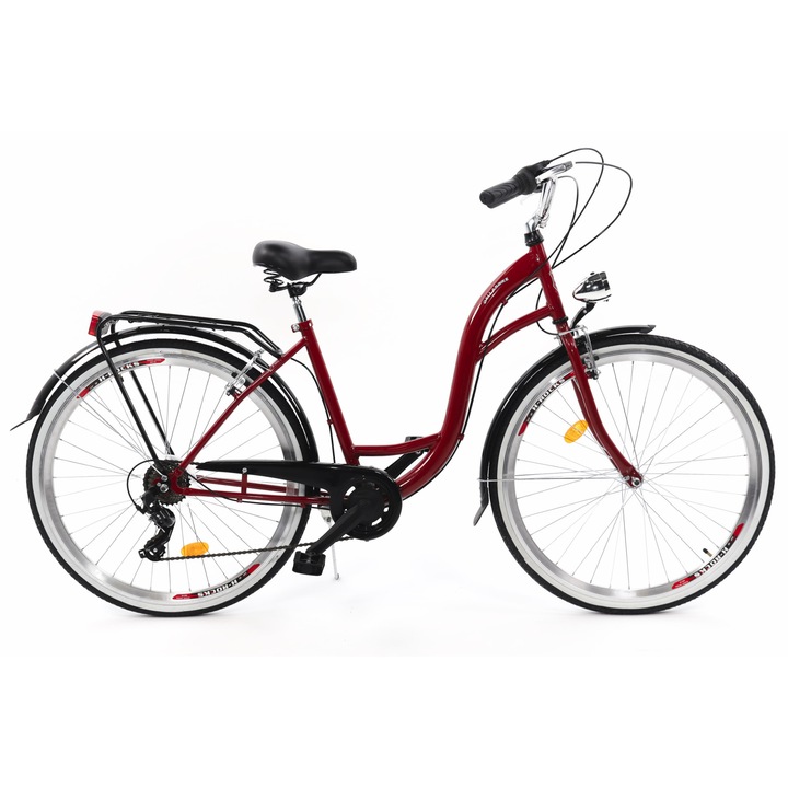 Велосипед Dallas™ City, 7 скоростен, Kолела 28", червен/Черен, 155-185 cm височина