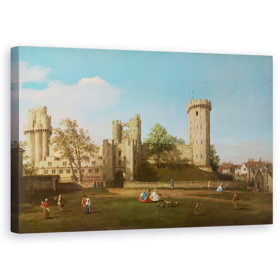 Tablou canvas - Canaletto - Castelul Warwick, Frontul de Est de la Curtea Exterior, 50 x 80 cm
