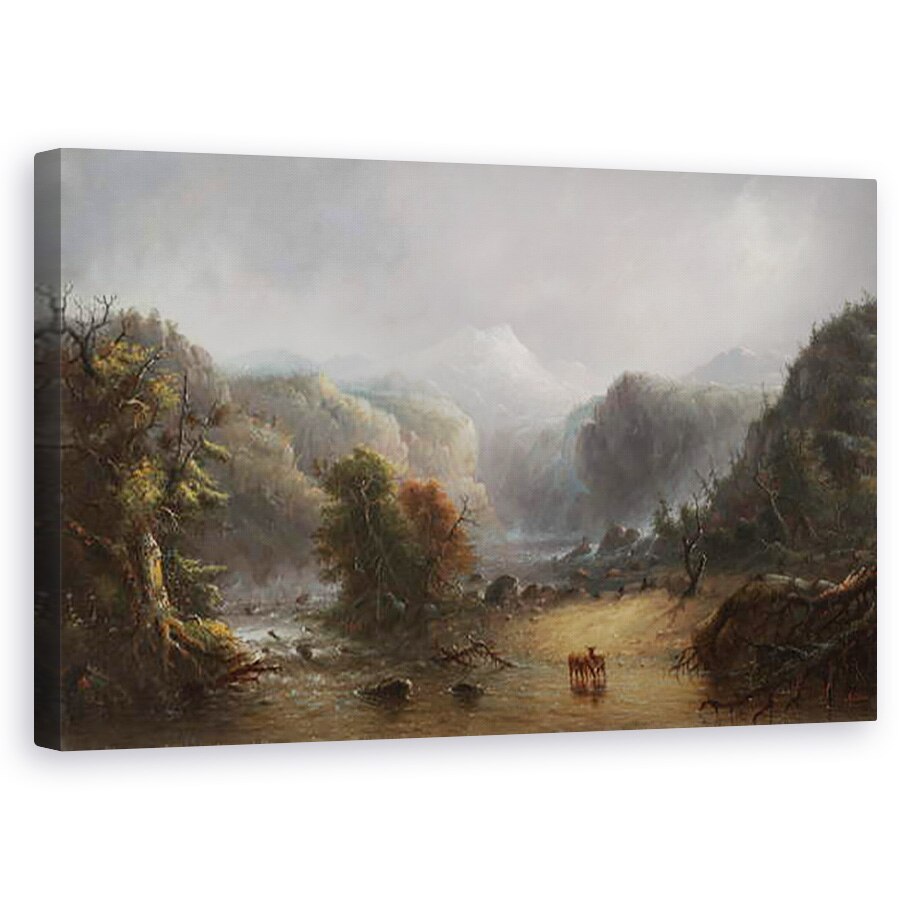 Tablou canvas - Alfred Jacob Miller - Unde norii iubesc sa se odihneasca, 50 x 80 cm