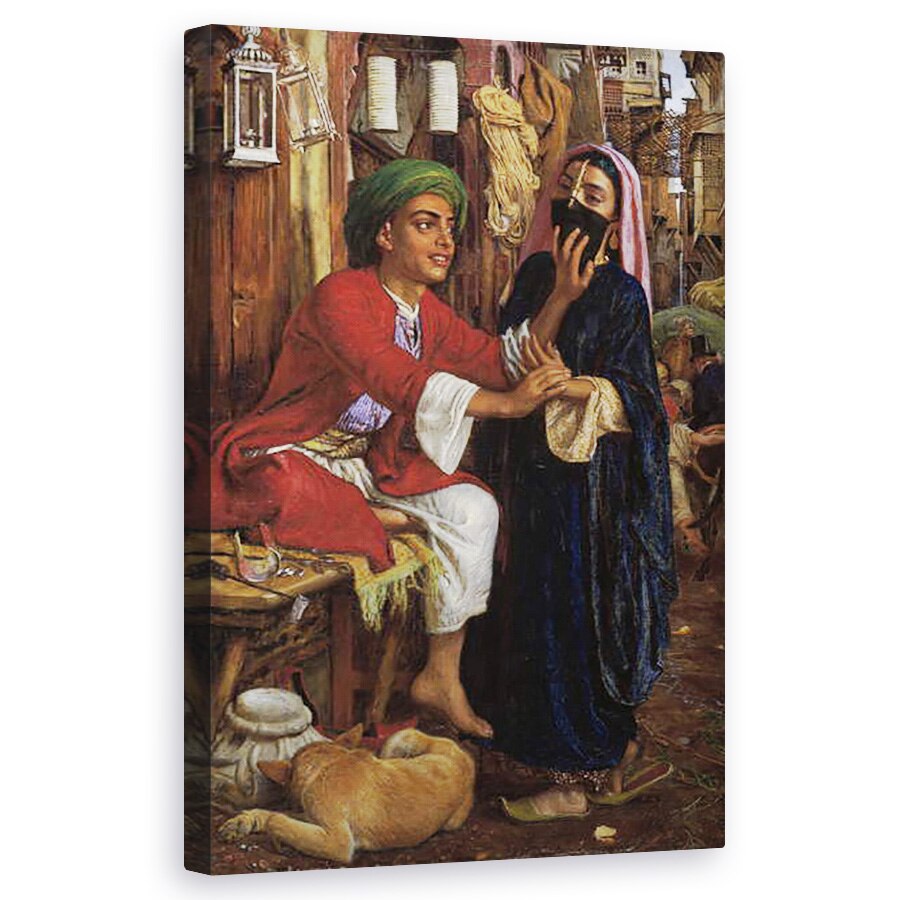 Tablou canvas - William Holman Hunt - Curtarea Maker Lanterna, O scena de strada in Cairo, 60 x 100 cm