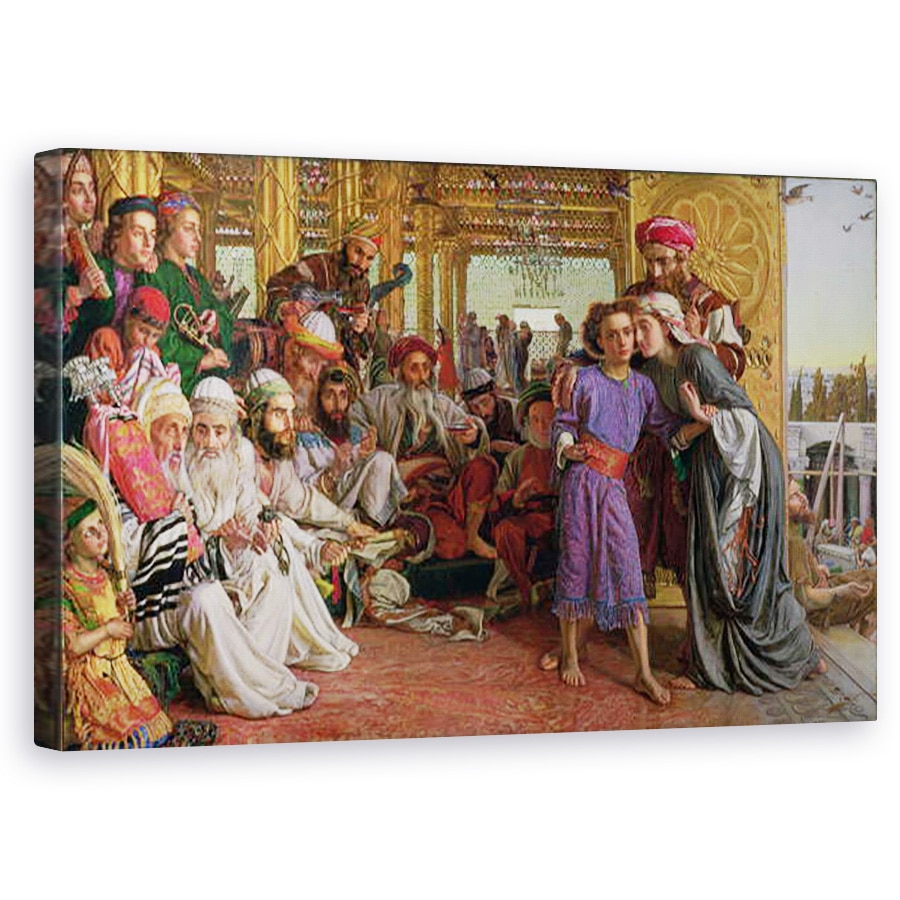 Tablou canvas - William Holman Hunt - Gasirea Mantuitorului in Templu, 60 x 100 cm