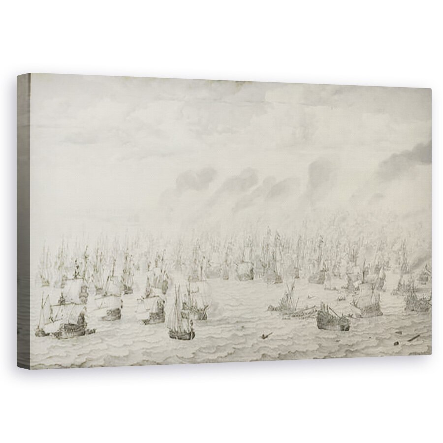 Tablou canvas - Willem van de Velde the Elder - Batalia de la Terheide, 50 x 80 cm