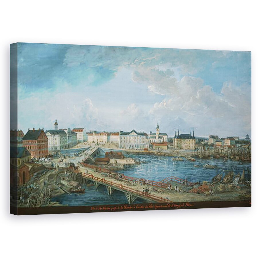 Tablou canvas - Elias Martin - Vedere la Stockholm de la Palatul Regal, 60 x 100 cm