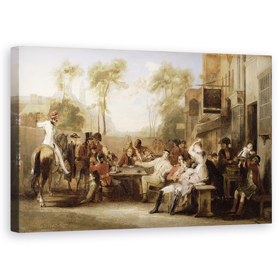 Tablou canvas - David Wilkie - Chelsea Pensionari Primind Monitorul anunta batalia de la Waterloo, 50 x 80 cm