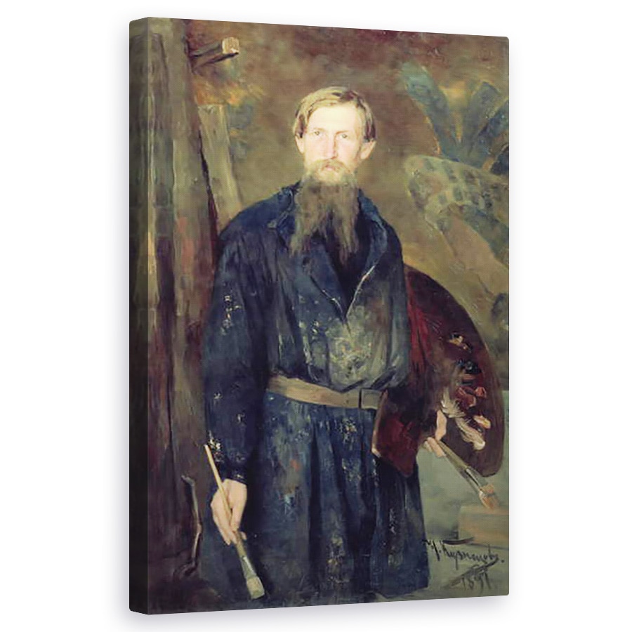 Tablou canvas - Nikolai Dmitrievich Kuznetsov - Portretul lui Victor Mihailovici Vasnetsov 1848-1926, 60 x 100 cm