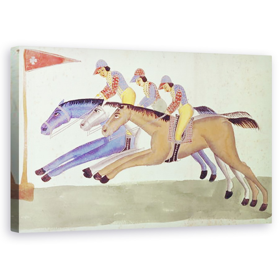 Tablou canvas - Scoala Kalighat - Curse de cai in Bengal, 60 x 100 cm