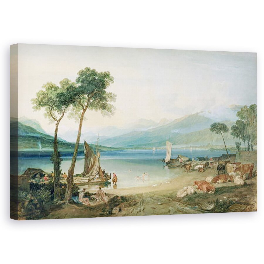Tablou canvas - Joseph Mallord William Turner - Lacul Geneva si Mont Blanc, 50 x 80 cm