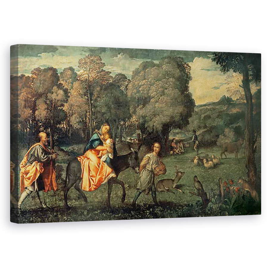 Tablou canvas - Titian - Zborul in Egipt, 60 x 100 cm