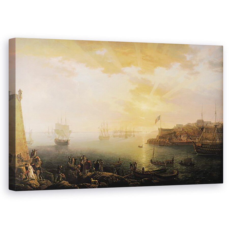 Tablou canvas - Jean-Francois Hue - Vedere la portul Brest, 60 x 100 cm