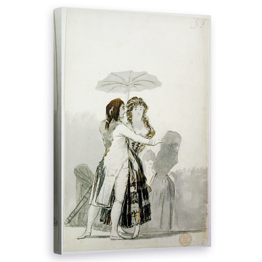 Tablou canvas - Francisco Jose de Goya y Lucientes - Cuplu cu o umbrela , 50 x 80 cm