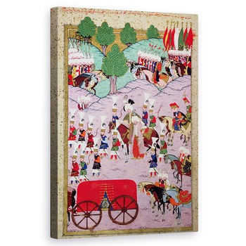 Tablou canvas - Scoala Islamica - TSM H.1524 Nume de hunername, Armata lui Suleyman Magnificul 1494-1566 Pleaca in Europa, din Cartea de Excelenta de Lokman, 50 x 80 cm Tablou canvas - Scoala Islamica - TSM H.1524 Nume de hunername, Armata lui Suleyman Magnificul 1494-1566 Pleaca in Europa, din Cartea de Excelenta de Lokman, 50 x 80 cm