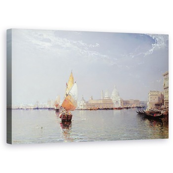 Tablou canvas - Arthur Joseph Meadows - Scena canalului venetian cu salutul in departare, 60 x 100 cm Tablou canvas - Arthur Joseph Meadows - Scena canalului venetian cu salutul in departare, 60 x 100 cm