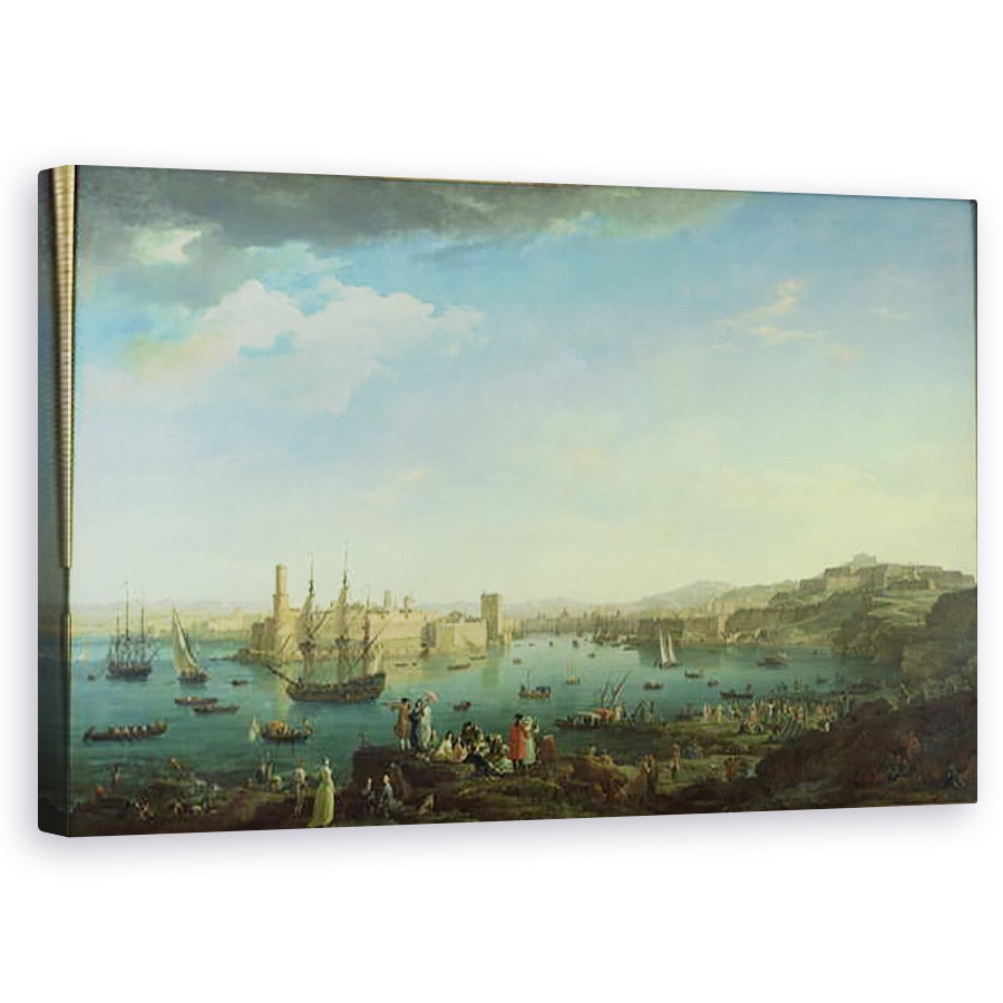 Tablou canvas - Claude Joseph Vernet - Intrarea in portul Marsilia, 60 x 100 cm