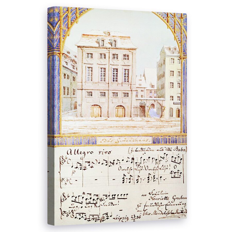 Tablou canvas - Scoala Germana - Gewandhaus din Leipzig cu o piesa muzicala de Felix Mendelssohn 1809-47 , 50 x 80 cm