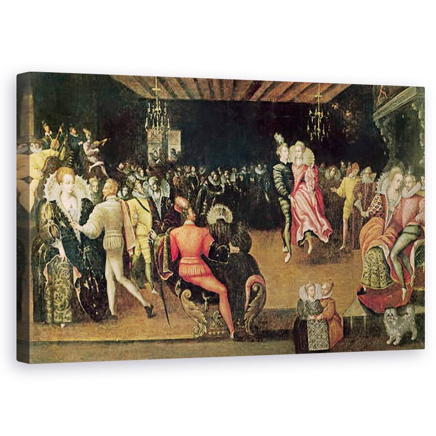 Tablou canvas - Scoala Franceza - Mingea de la Curtea de Valois , 60 x 100 cm