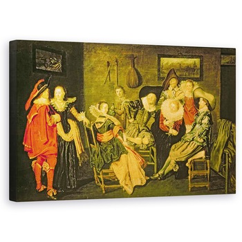 Tablou canvas - Dirck Hals - Companie vesela , 50 x 80 cm Tablou canvas - Dirck Hals - Companie vesela , 50 x 80 cm