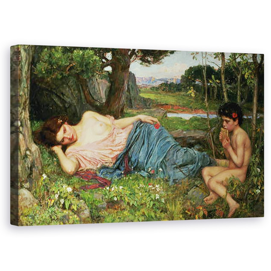 Tablou canvas - John William Waterhouse - Asculta-mi Sweet Pipings, 60 x 100 cm