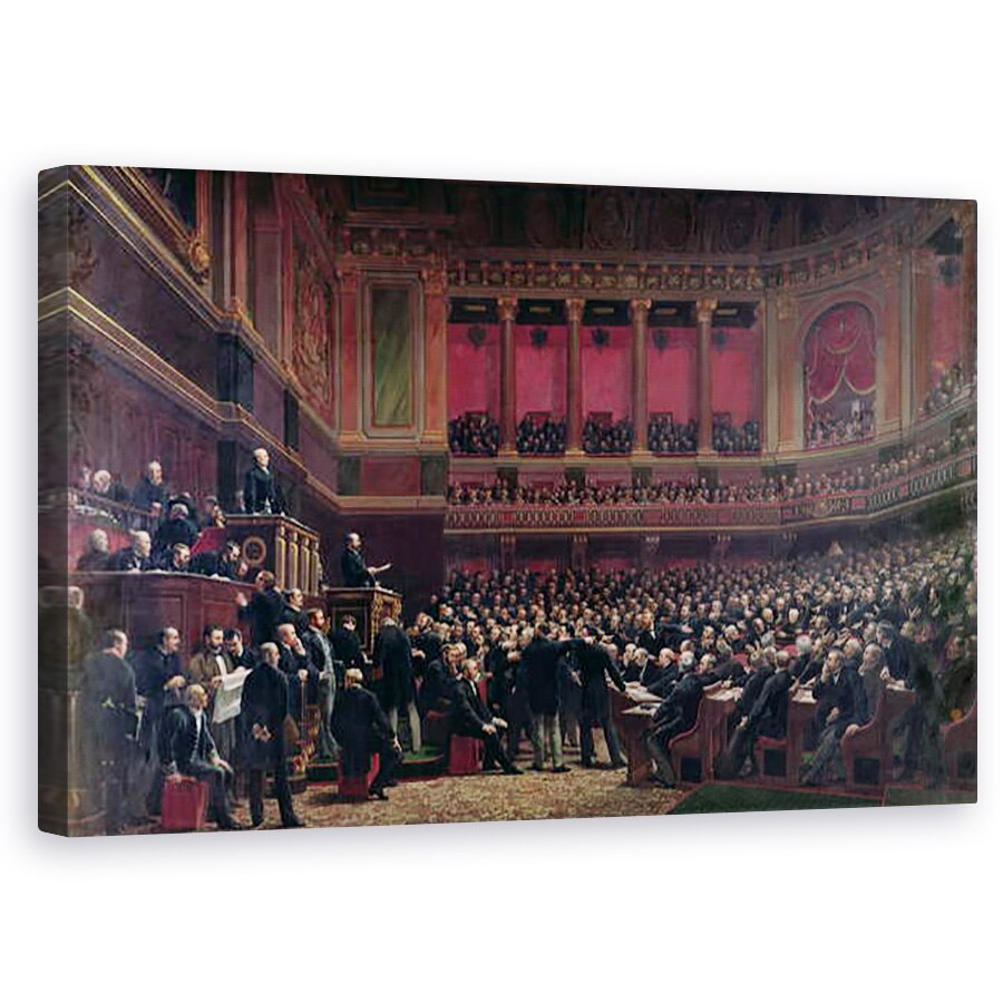 Tablou canvas - Benjamin Ulmann - Louis Adolphe Thiers 1797-1877 aclamat de deputati in timpul unei intalniri, 16 iunie 1877, 60 x 100 cm