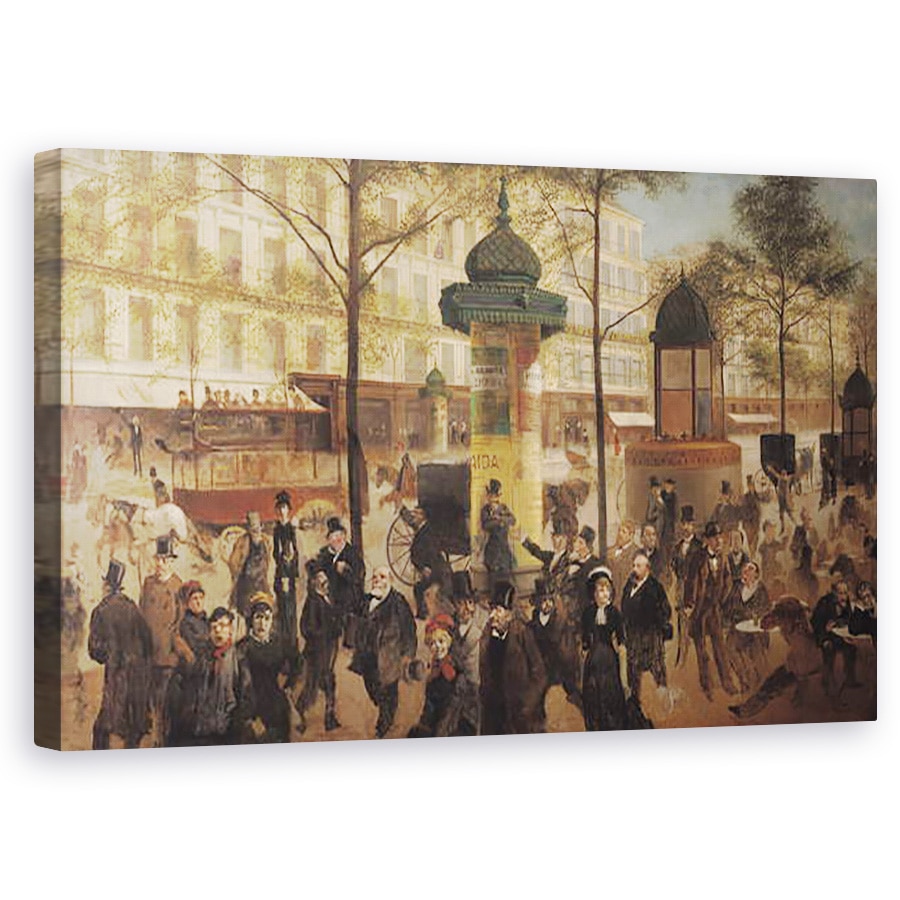 Tablou canvas - Andre Gill - Studiu pentru o panorama a Bulevardului de Montmartre, 60 x 100 cm