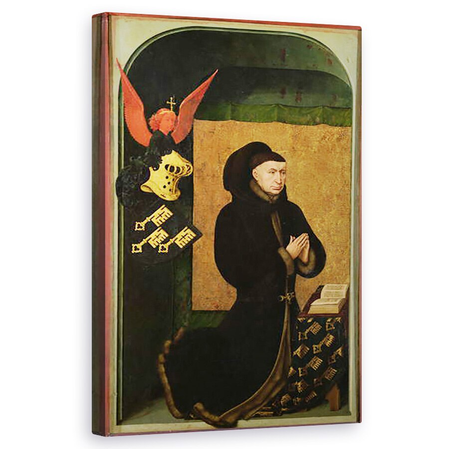 Tablou canvas - Rogier van der Weyden - Donatorul, cancelarul Nicholas Rolin, ingenuncheat in rugaciune, din inversul polipticului Judecata de Apoi, 60 x 100 cm