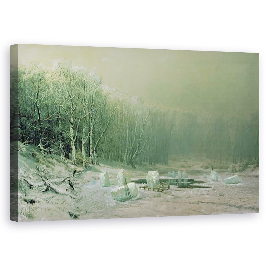 Tablou canvas - Arseniy Ivanovich Meshchersky - Iarna, punerea ghetii, 60 x 100 cm