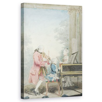 Tablou canvas - Carmontelle - Leopold Mozart 1719-87 si copiii sai Wolfgang Amadeus 1756-91 si Maria Anna 1751-1829 1764 , 60 x 100 cm Tablou canvas - Carmontelle - Leopold Mozart 1719-87 si copiii sai Wolfgang Amadeus 1756-91 si Maria Anna 1751-1829 1764 , 60 x 100 cm