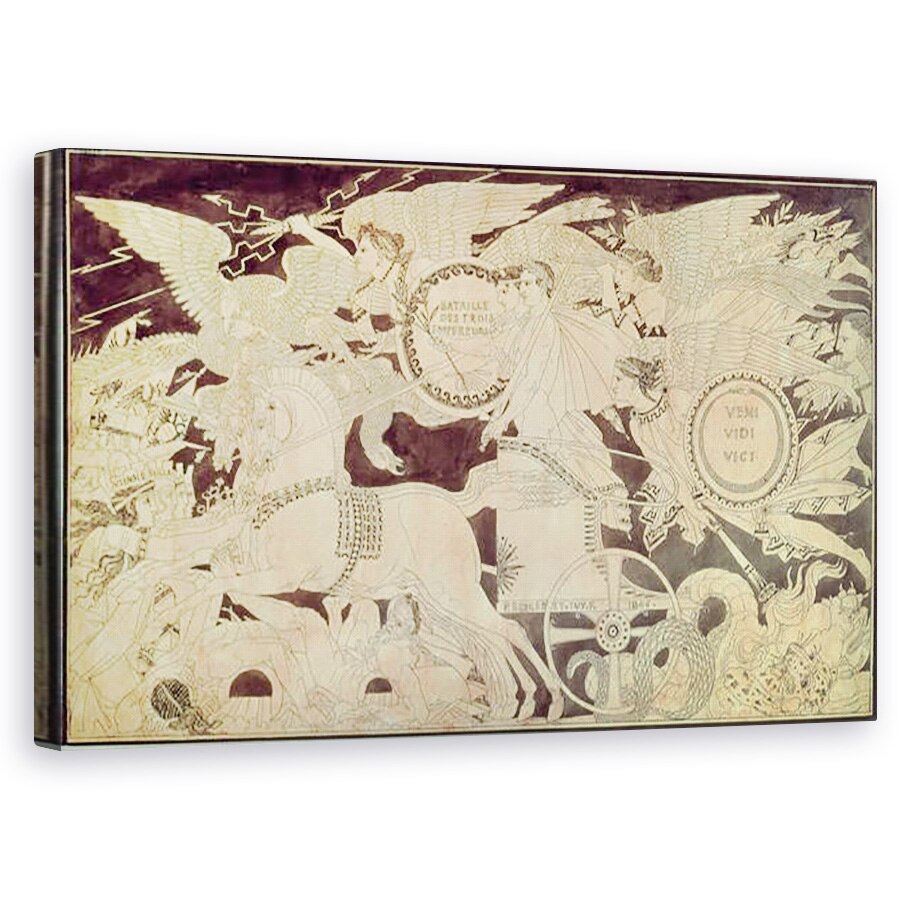 Tablou canvas - Pierre-Nolasque Bergeret - Alegorie a Bataliei de la Austerlitz, desen pregatitor pentru decorarea unui vas mare Sevres destinat Palatului Imperial din Saint-Cloud, 50 x 80 cm