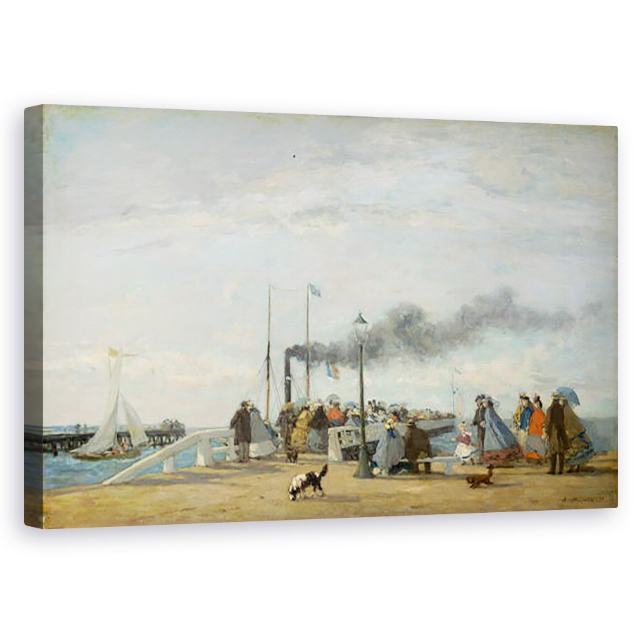 Tablou canvas - Eugene Louis Boudin - Jetty si Wharf la Trouville, 60 x 100 cm