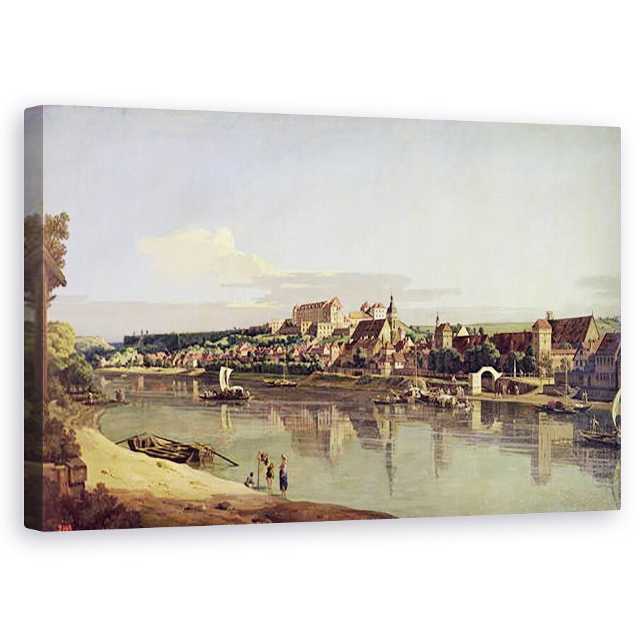 Tablou canvas - Bernardo Bellotto - Vedere de Pirna de pe malul drept al Elba, 50 x 80 cm