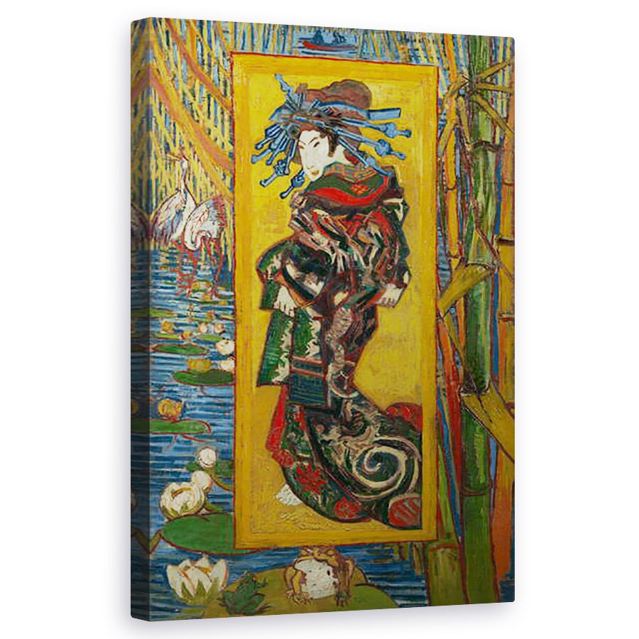 Tablou canvas - Vincent van Gogh - Japonaiserie, Curtezana sau Oiran dupa Kesai Eisen, Paris, 50 x 80 cm